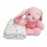 Peluche Conejito + Manta Coralina en caja Regalo color ROSA