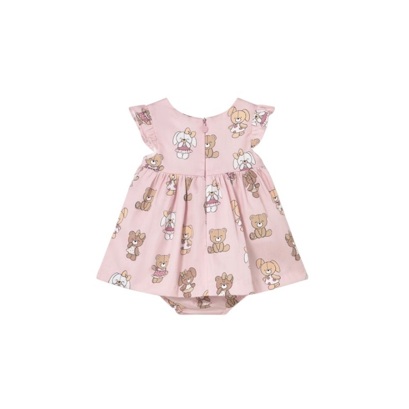 Vestido con cubrepañal estampado Bebé MAYORAL Rosa Baby