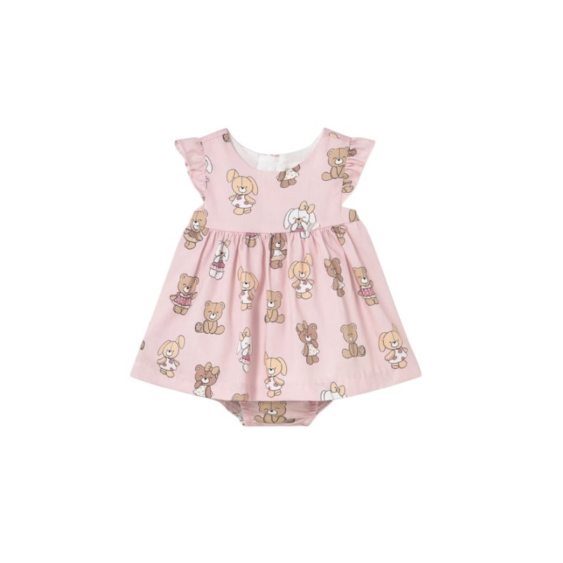 Vestido con cubrepañal estampado Bebé MAYORAL Rosa Baby