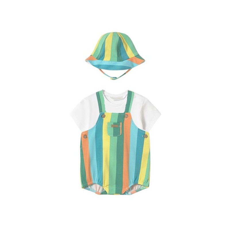 Conjunto Peto Corto 3 piezas bebé MAYORAL Rayas