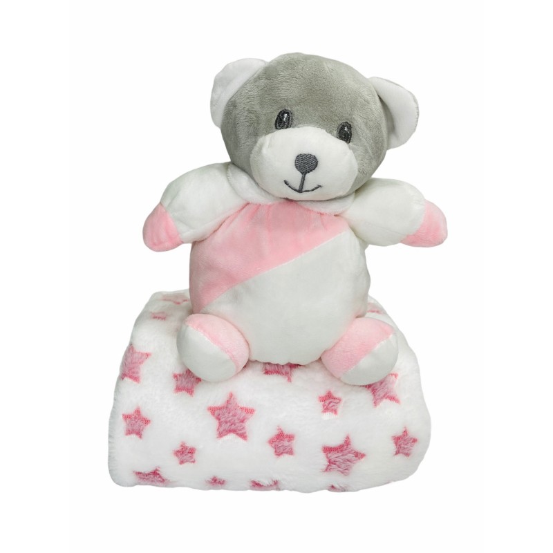 Peluche + Manta Estrellas Coralina en caja Regalo color ROSA