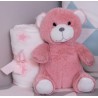 Peluche Osito + Manta Coralina en caja Regalo color ROSA