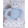 Peluche Mono + Manta Coralina en caja Regalo color AZUL