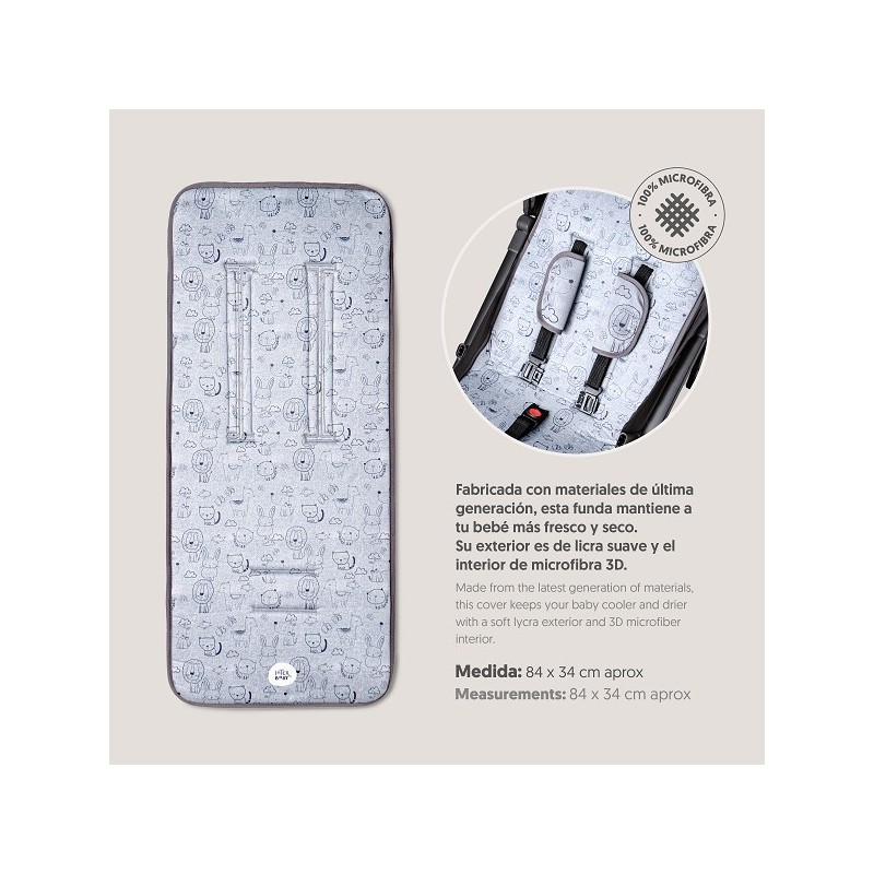 Colchoneta Universal de Verano INTERBABY Animalitos Gris