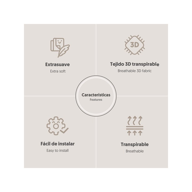 Colchoneta Universal de Verano INTERBABY Botánico Beig