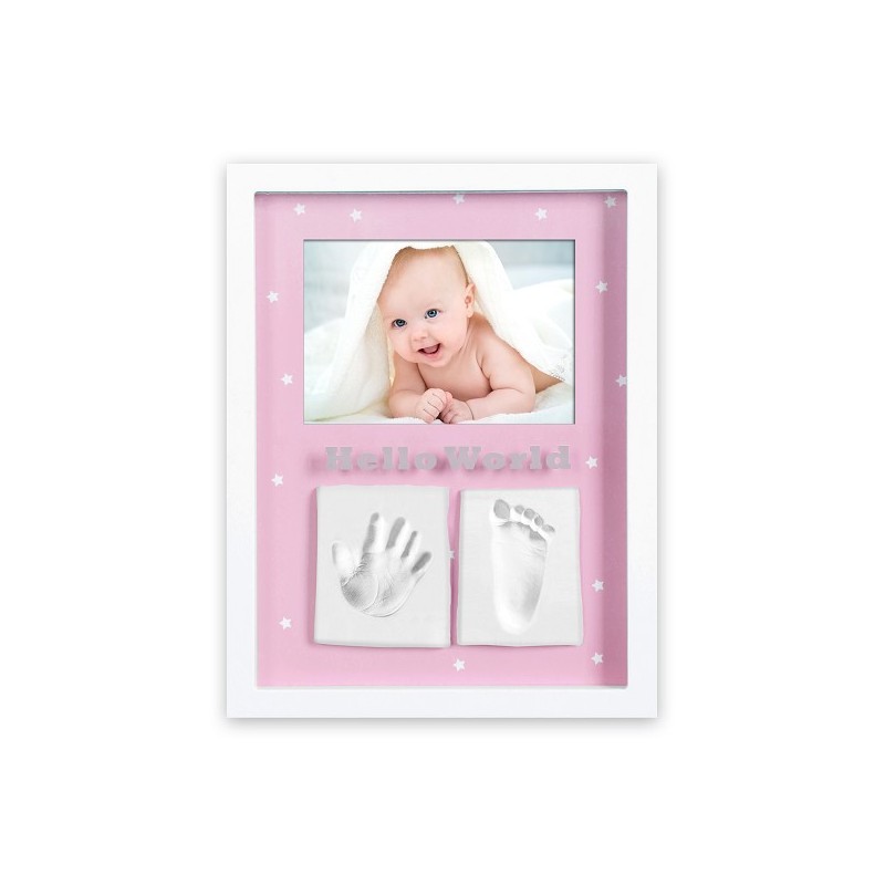 Marco de Fotos Bebé REVERSIBLE Con 2 Huellas Interbaby