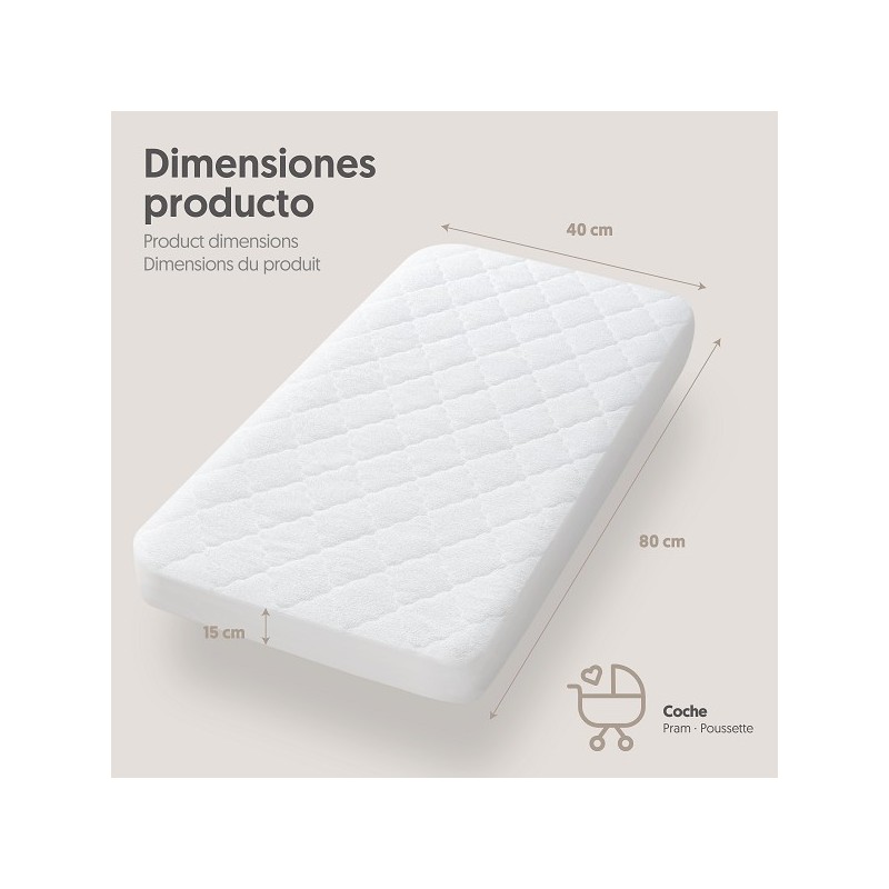 Protector de Colchón Acolchado INTERBABY Coche