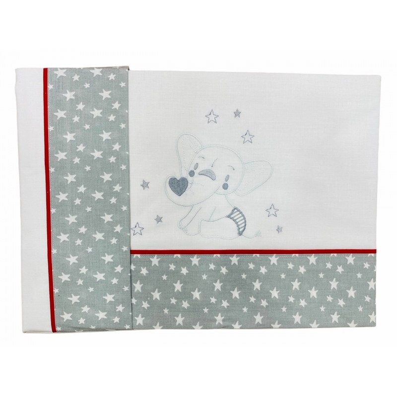 Juego sábanas Cuna 60x120cm Elefante Color BLANCO-GRIS