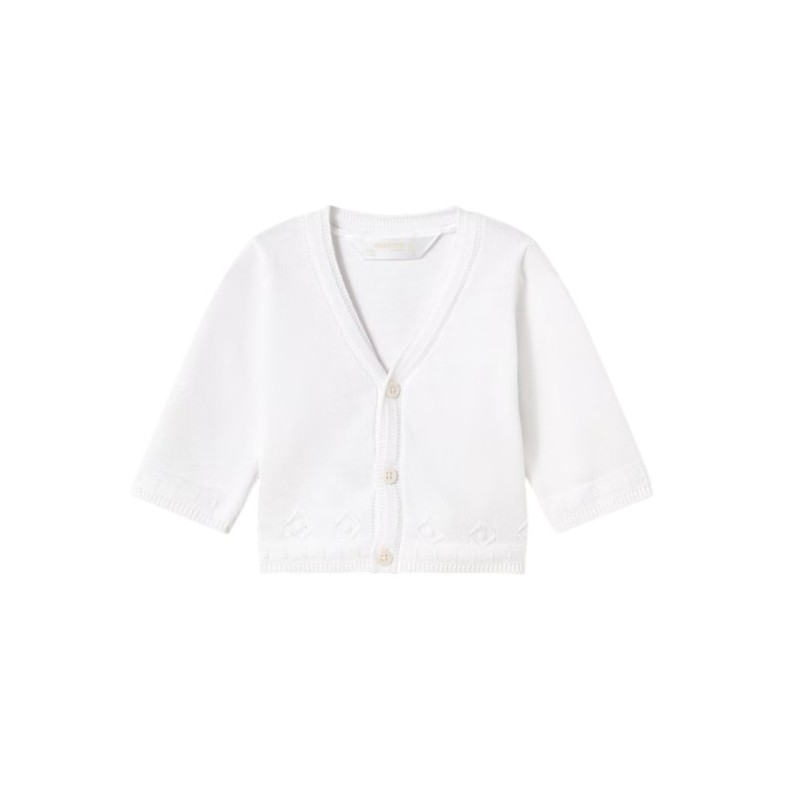 Cárdigan cuello pico recién nacido MAYORAL Blanco