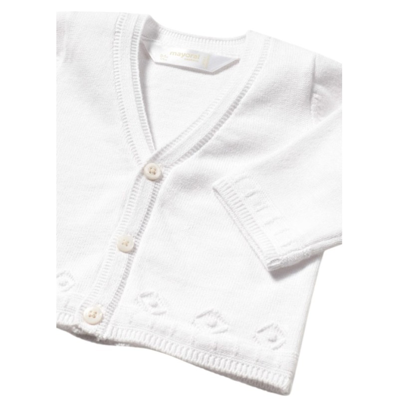 Cárdigan cuello pico recién nacido MAYORAL Blanco
