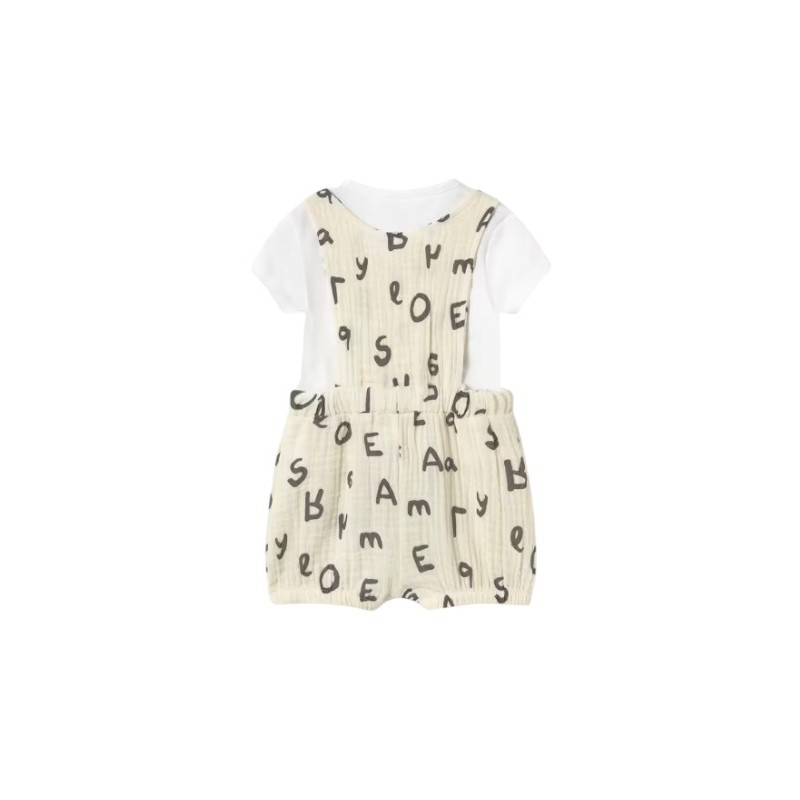 Conjunto peto letras y camiseta recién nacido MAYORAL