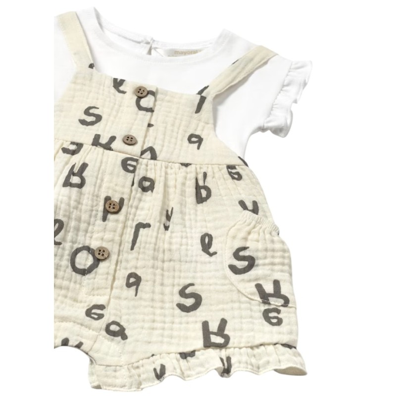 Conjunto peto y camiseta recién nacida MAYORAL Cerámica