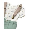Conjunto pantalón corto tirantes y camisa recién nacido