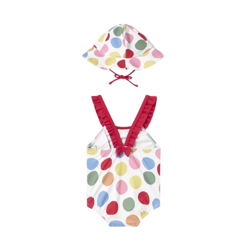 Bañador con gorro protección solar recién nacida MAYORAL Rojo