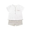Conjunto pantalón corto y camisa con lino recién nacido Lino