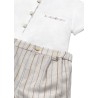 Conjunto pantalón corto y camisa con lino recién nacido Lino