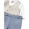 Conjunto pantalón corto y camisa con chaleco recién nacido