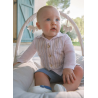 Conjunto pantalón corto y camisa con chaleco recién nacido