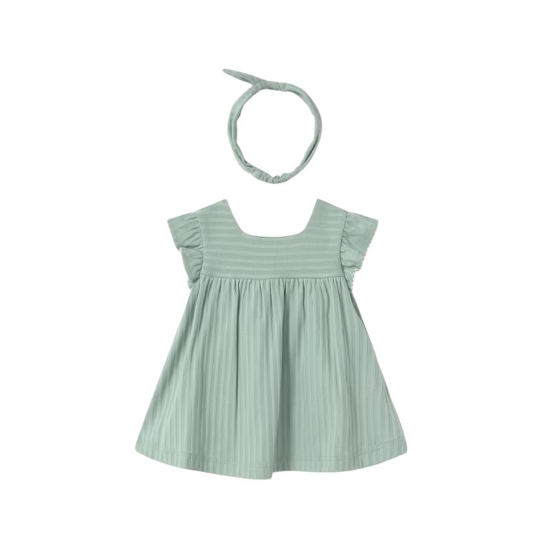 Vestido botones con diadema recién nacida