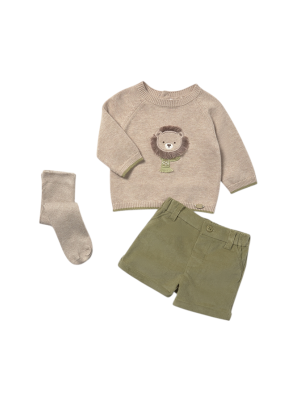 Conjunto 3 piezas recién nacido MAYORAL Color Aceituna 2