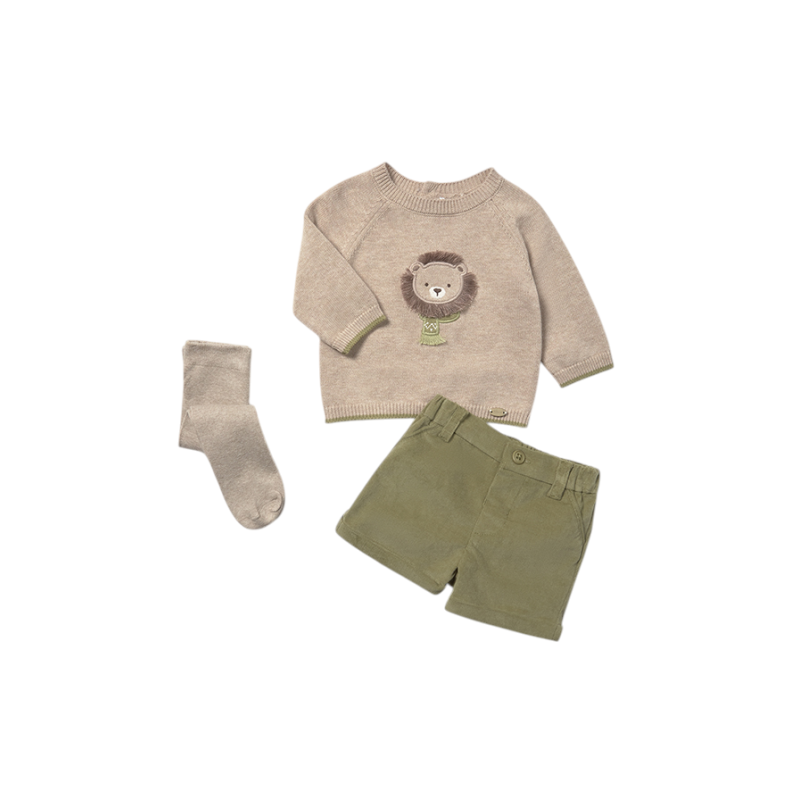 Conjunto 3 piezas recién nacido MAYORAL Color Aceituna