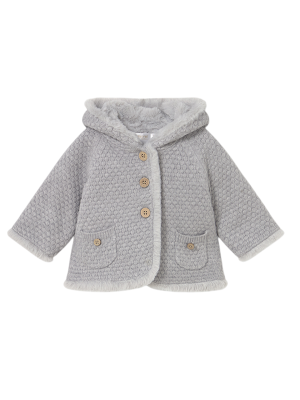 Chaqueta tricot con pelo recién nacida MAYORAL