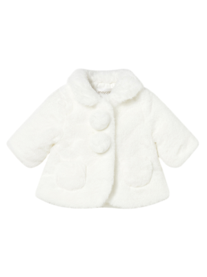 Abrigo pelo recién nacida MAYORAL Color Crudo