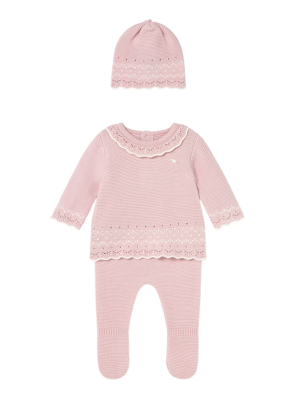 Conjunto 3 piezas tricot recién nacida MAYORAL
