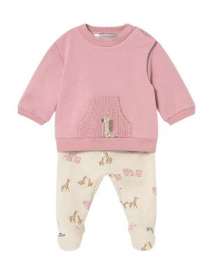 Conjunto polaina y sudadera recién nacida MAYORAL Orquídea