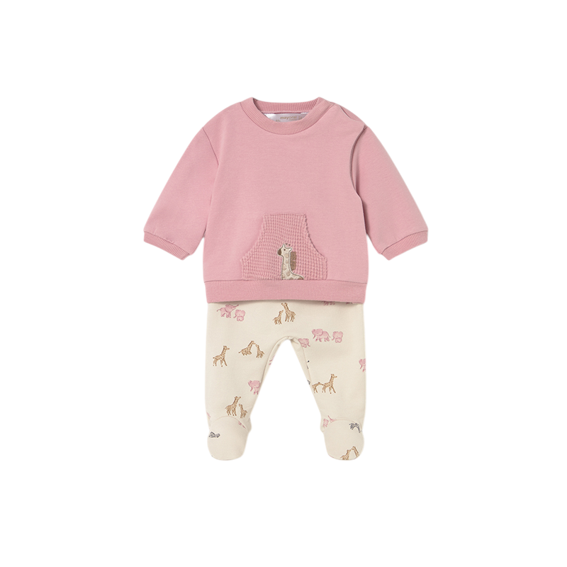 Conjunto polaina y sudadera recién nacida MAYORAL Orquídea