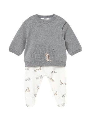 Conjunto polaina y sudadera recién nacido MAYORAL Granito