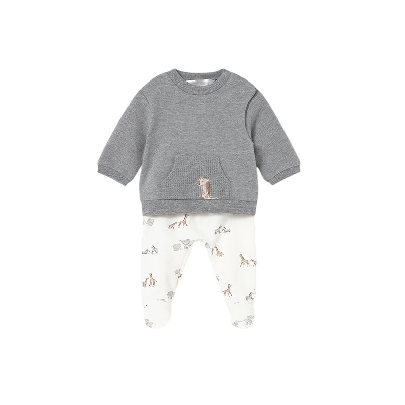 Conjunto polaina y sudadera recién nacido MAYORAL Granito