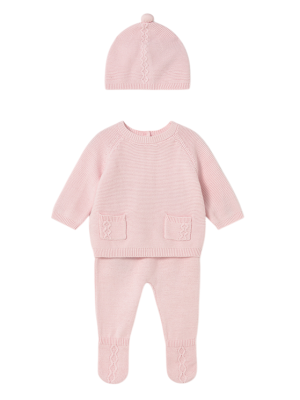 Conjunto 3 piezas polaina recién nacida MAYORAL Rosa baby