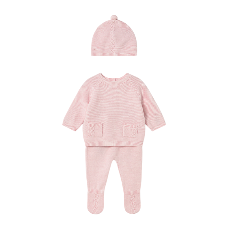 Conjunto 3 piezas polaina recién nacida MAYORAL Rosa baby