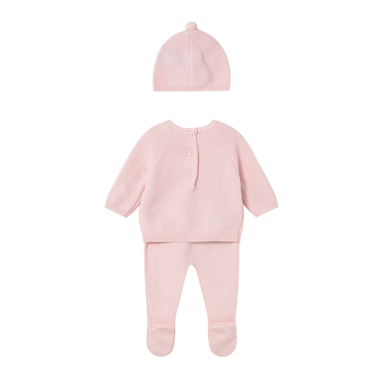 Conjunto 3 piezas polaina recién nacida MAYORAL Rosa baby