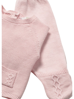 Conjunto 3 piezas polaina recién nacida MAYORAL Rosa baby 2