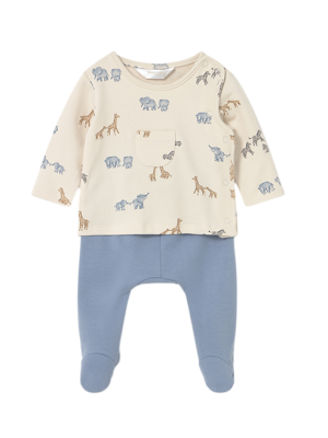 Conjunto polaina estampada recién nacido MAYORAL Blue