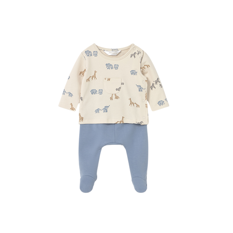 Conjunto polaina estampada recién nacido MAYORAL Blue