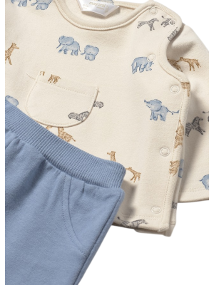 Conjunto polaina estampada recién nacido MAYORAL Blue 2