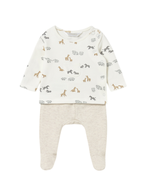 Conjunto polaina estampada recién nacido MAYORAL Milk