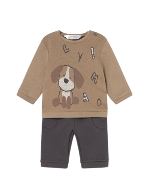 Conjunto pantalón y sudadera perrito bebé MAYORAL Cacahuete