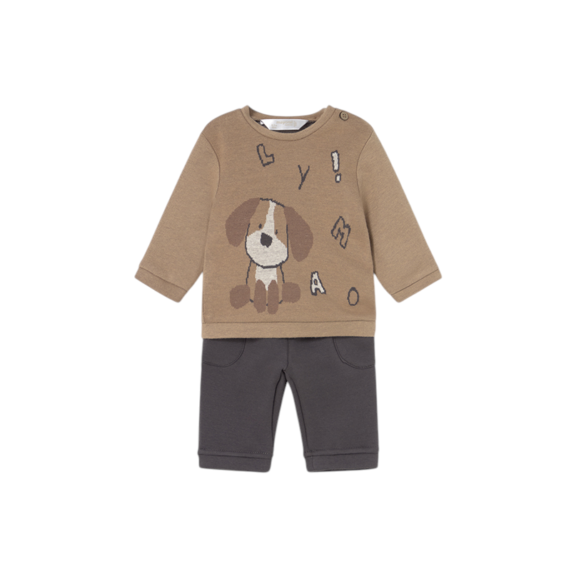 Conjunto pantalón y sudadera perrito bebé MAYORAL Cacahuete
