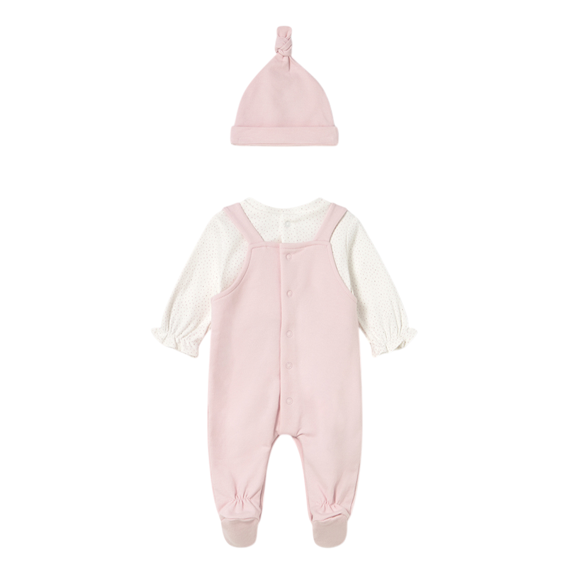 Pelele peto con gorro recién nacida MAYORAL Rosa