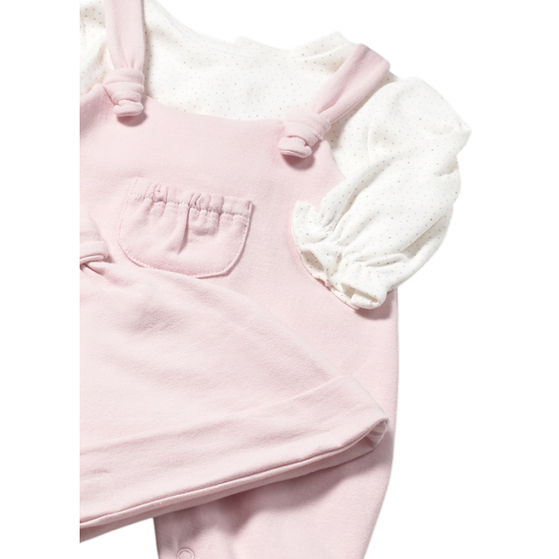 Pelele peto con gorro recién nacida MAYORAL Rosa