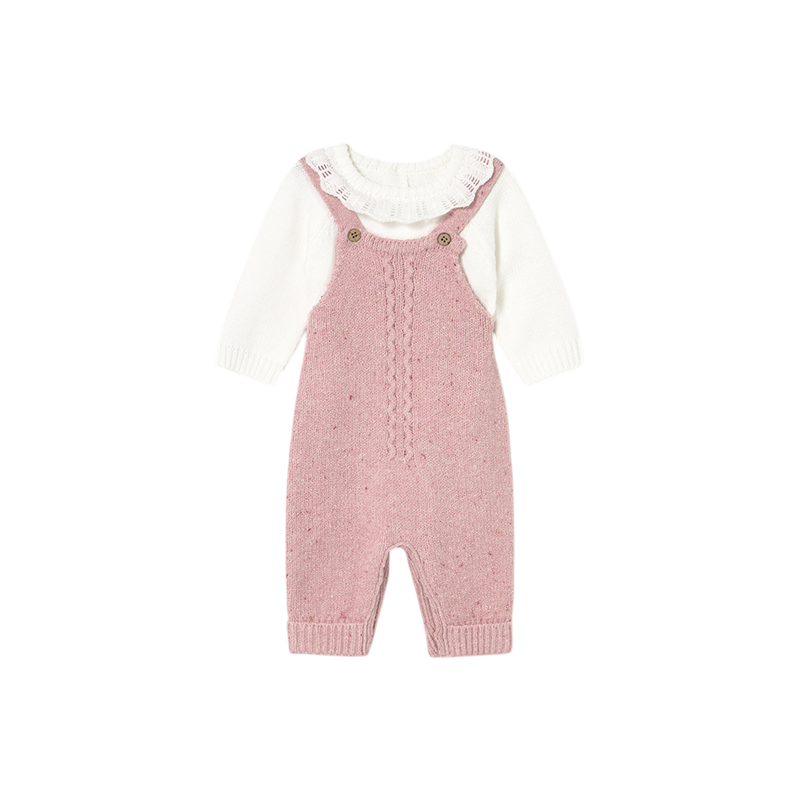 Conjunto peto y jersey recién nacida MAYORAL Orquídea