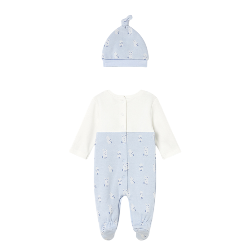 Pelele peto con gorro recién nacido MAYORAL Cielo