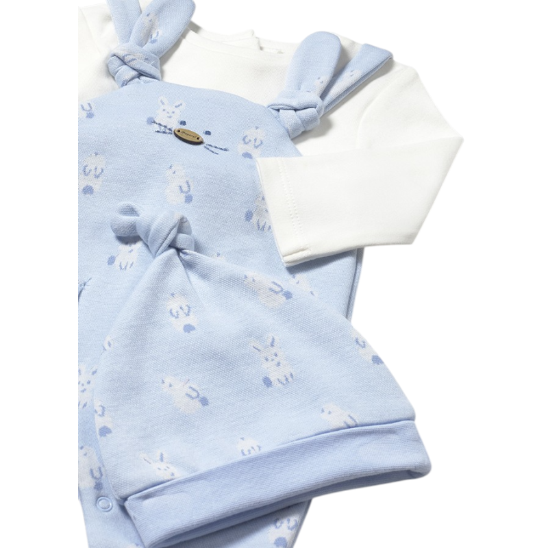 Pelele peto con gorro recién nacido MAYORAL Cielo