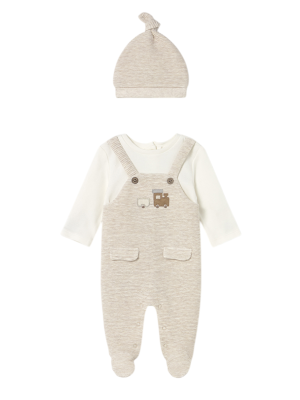 Pelele peto con gorro recién nacido MAYORAL Milk