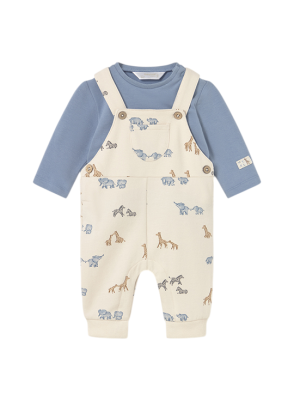 Conjunto peto estampado y camiseta Bebé MAYORAL Blue