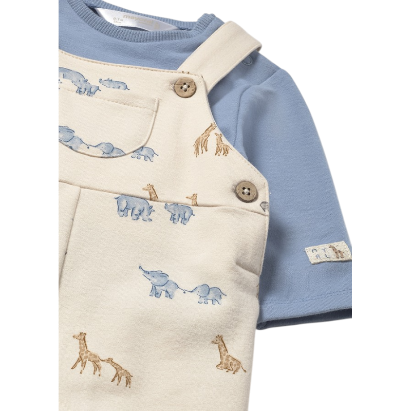 Conjunto peto estampado y camiseta Bebé MAYORAL Blue